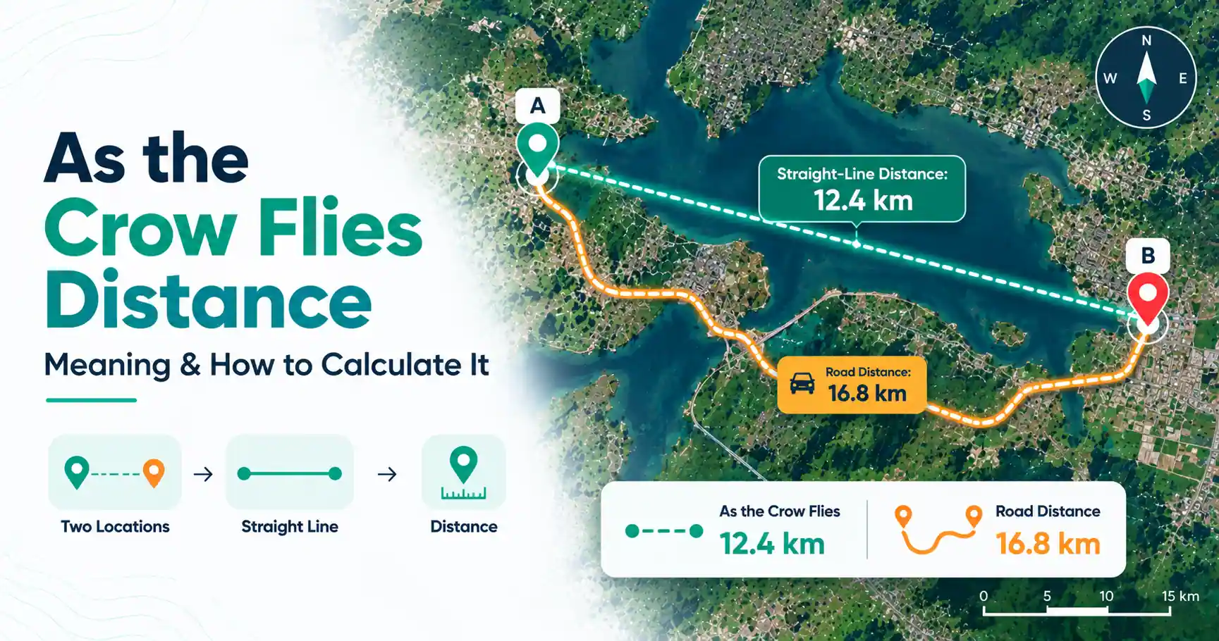 As the Crow Flies Distance Meaning